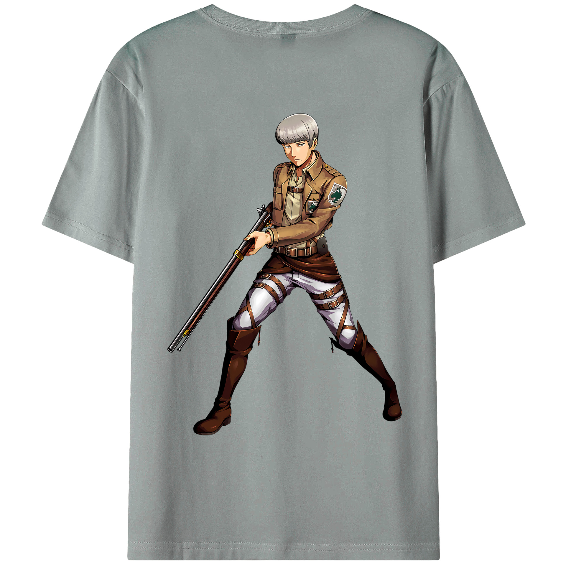 （画像用） 進撃の巨人 Attack on Titan 綿100％ メンズ半袖Tシャツ（バックプリント） 通気性